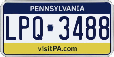PA license plate LPQ3488