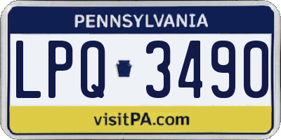 PA license plate LPQ3490