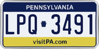 PA license plate LPQ3491