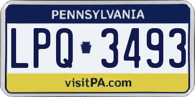 PA license plate LPQ3493