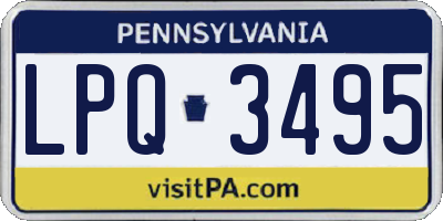 PA license plate LPQ3495