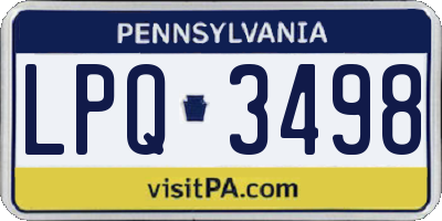 PA license plate LPQ3498