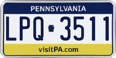 PA license plate LPQ3511