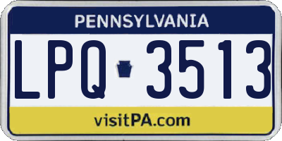 PA license plate LPQ3513