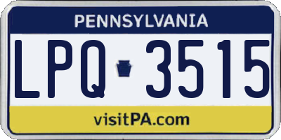 PA license plate LPQ3515