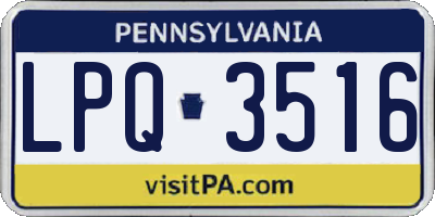 PA license plate LPQ3516