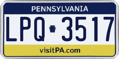 PA license plate LPQ3517