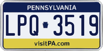 PA license plate LPQ3519