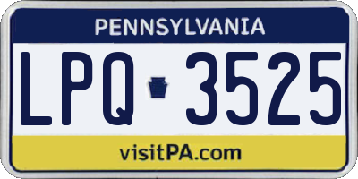 PA license plate LPQ3525