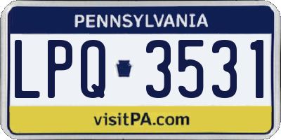 PA license plate LPQ3531