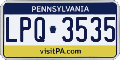 PA license plate LPQ3535