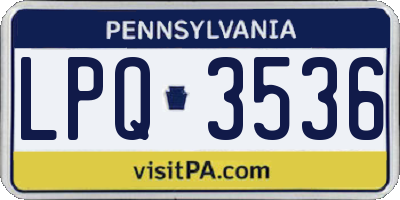 PA license plate LPQ3536