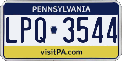 PA license plate LPQ3544