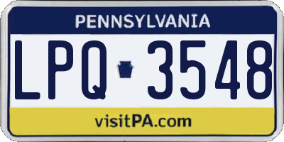 PA license plate LPQ3548