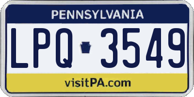PA license plate LPQ3549