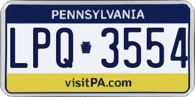 PA license plate LPQ3554