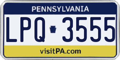PA license plate LPQ3555