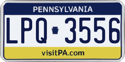 PA license plate LPQ3556