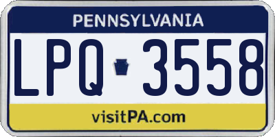 PA license plate LPQ3558
