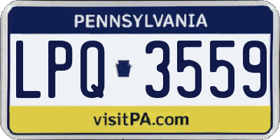 PA license plate LPQ3559