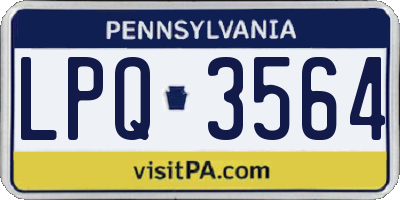 PA license plate LPQ3564