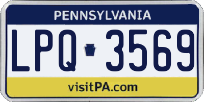 PA license plate LPQ3569