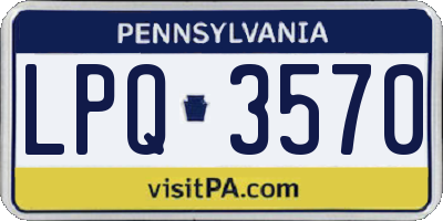PA license plate LPQ3570