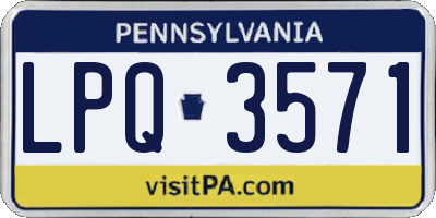 PA license plate LPQ3571