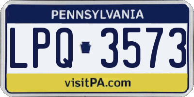 PA license plate LPQ3573
