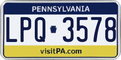 PA license plate LPQ3578