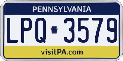 PA license plate LPQ3579