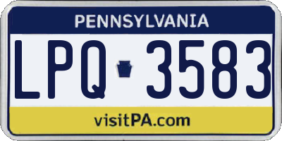 PA license plate LPQ3583