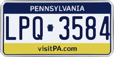PA license plate LPQ3584