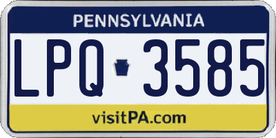 PA license plate LPQ3585