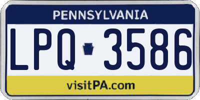 PA license plate LPQ3586