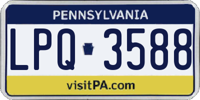 PA license plate LPQ3588