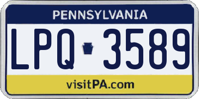 PA license plate LPQ3589