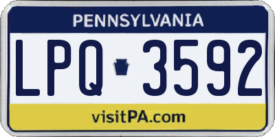 PA license plate LPQ3592