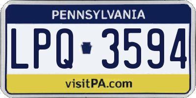 PA license plate LPQ3594