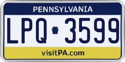 PA license plate LPQ3599