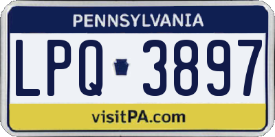 PA license plate LPQ3897