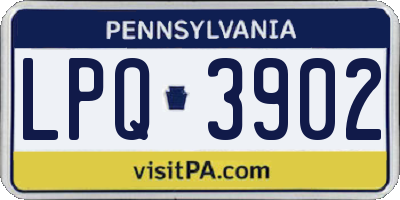 PA license plate LPQ3902