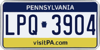 PA license plate LPQ3904