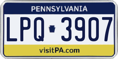 PA license plate LPQ3907