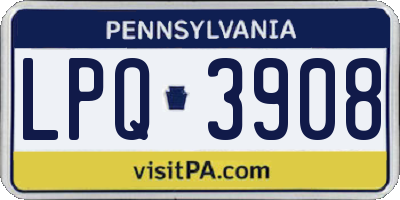 PA license plate LPQ3908