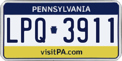 PA license plate LPQ3911