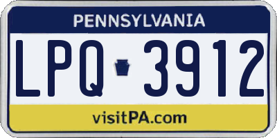 PA license plate LPQ3912