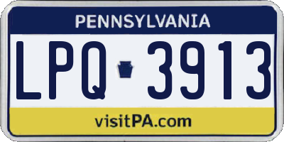 PA license plate LPQ3913
