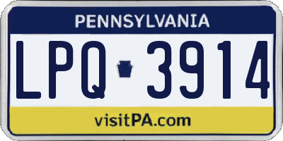PA license plate LPQ3914