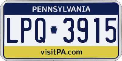 PA license plate LPQ3915